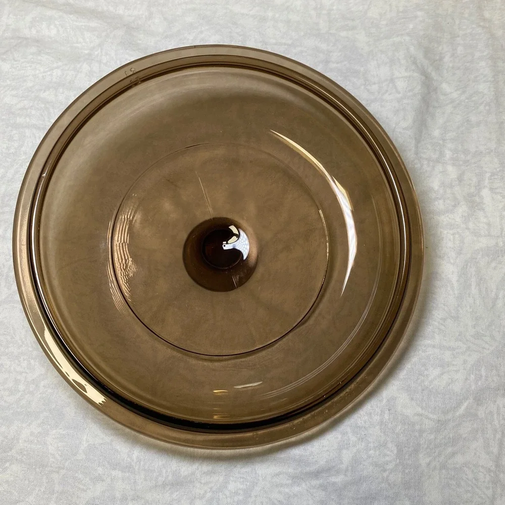 Vintage Pyrex V-1-C Amber Glass Replacement Lid 6-1/4
